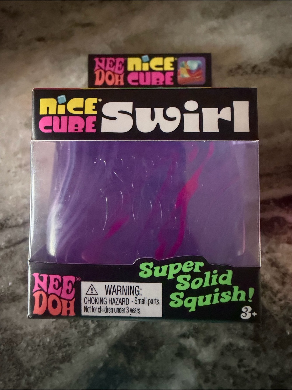 Needoh Nice Cube Swirl Purple Kids Squishy Toy